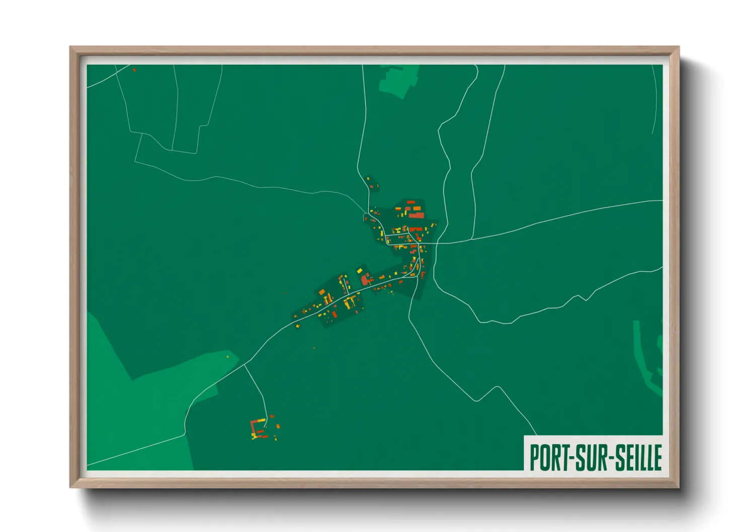Une affiche de carte sur Port-sur-Seille