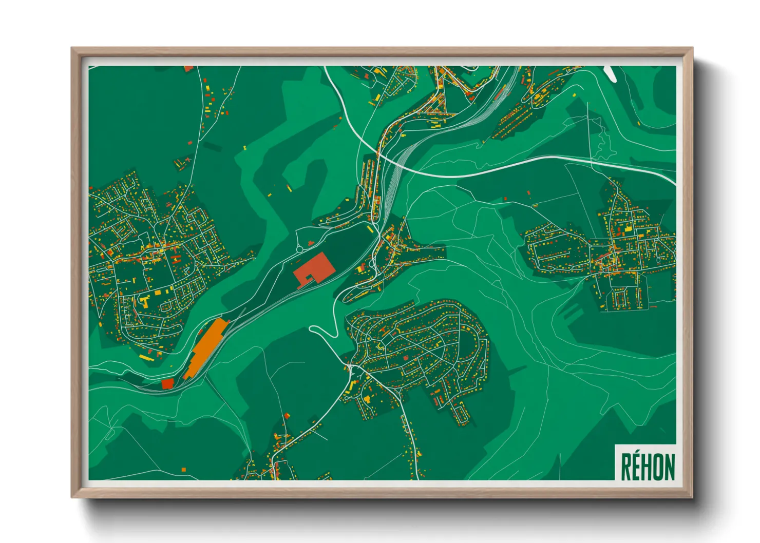 Une affiche de carte sur Réhon