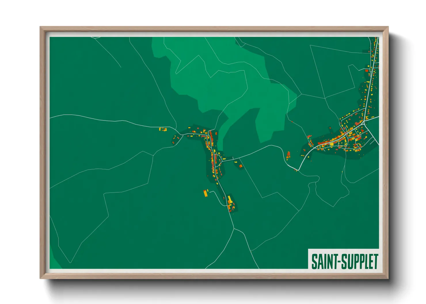 Une affiche de carte sur Saint-Supplet