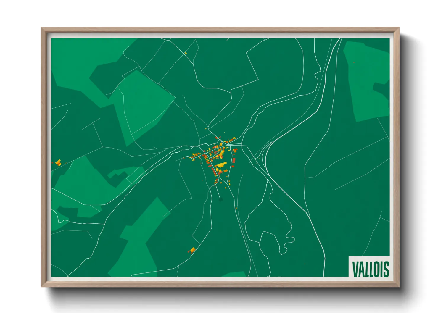 Une affiche de carte sur Vallois