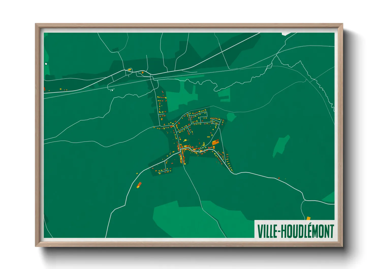 Une affiche de carte sur Ville-Houdlémont