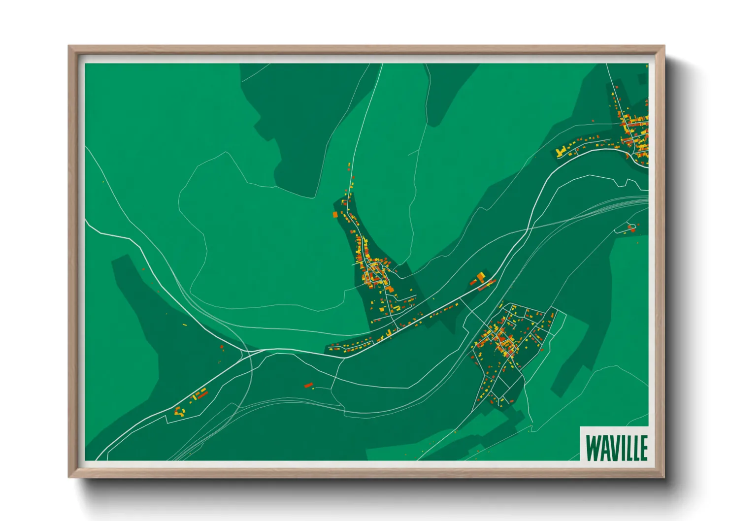 Une affiche de carte sur Waville