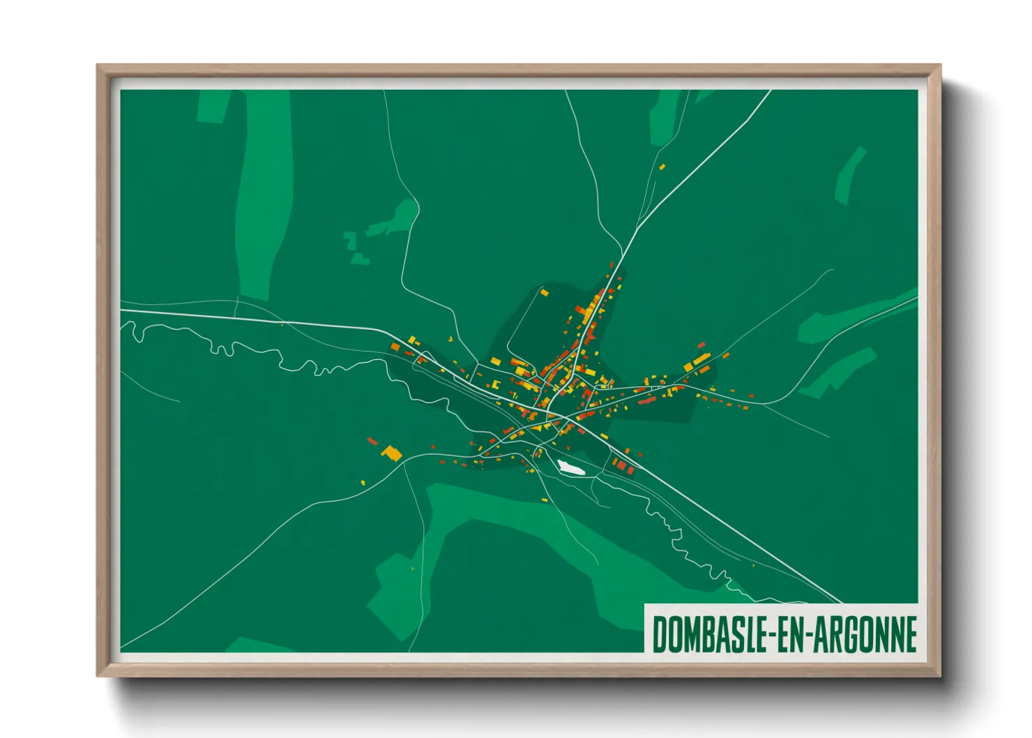 Une affiche de carte sur Dombasle-en-Argonne
