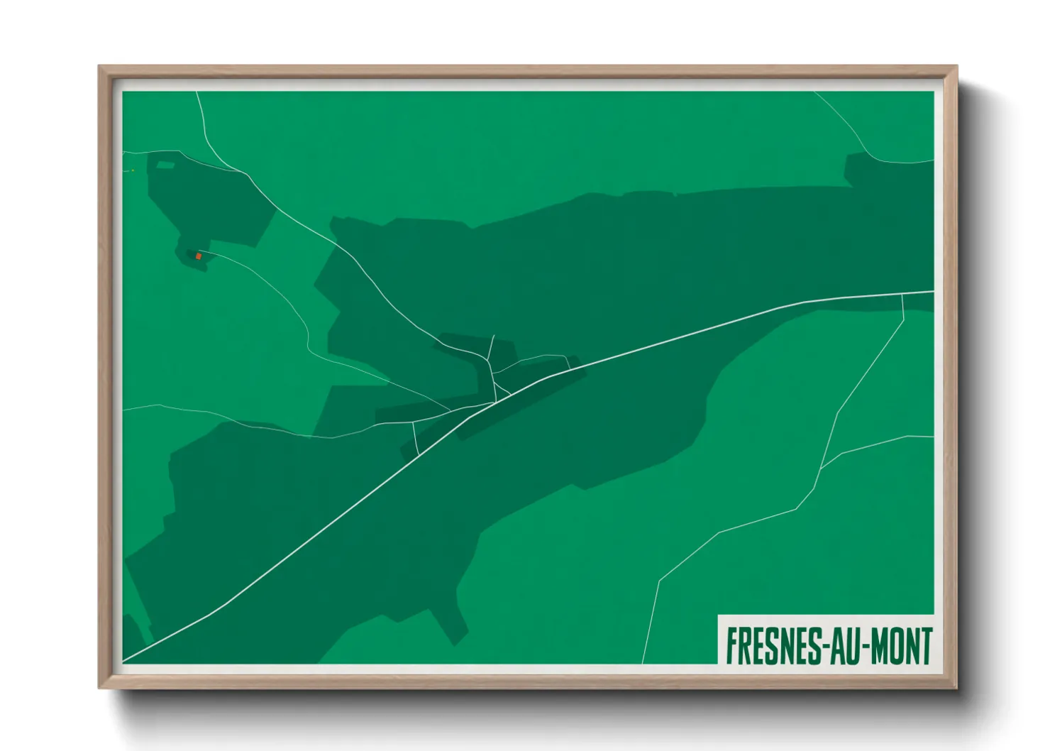 Une affiche de carte sur Fresnes-au-Mont