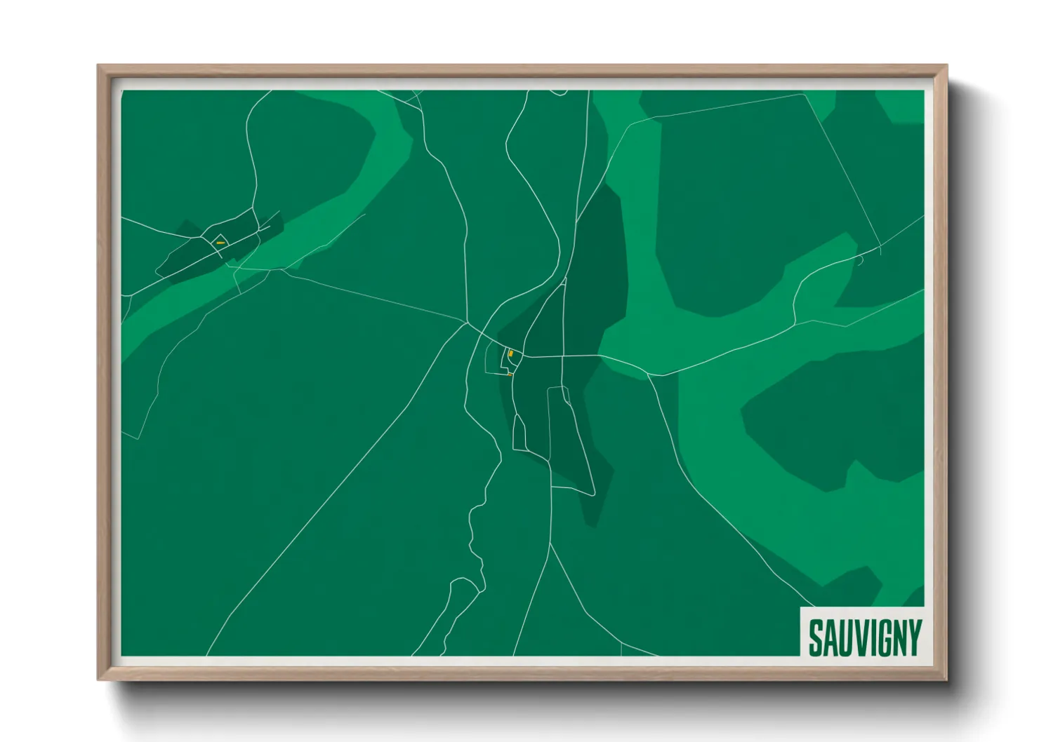 Une affiche de carte sur Sauvigny