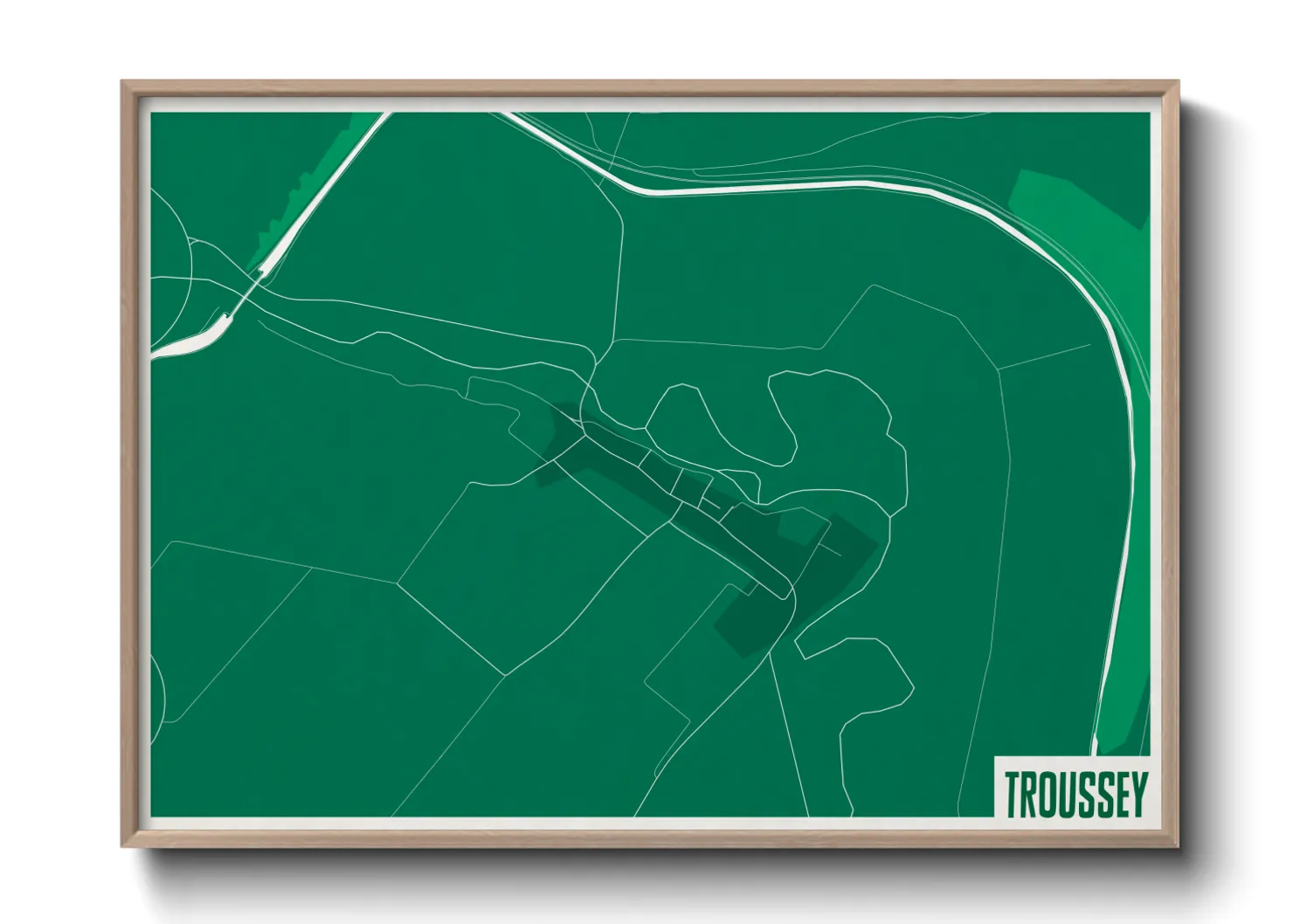 Une affiche de carte sur Troussey