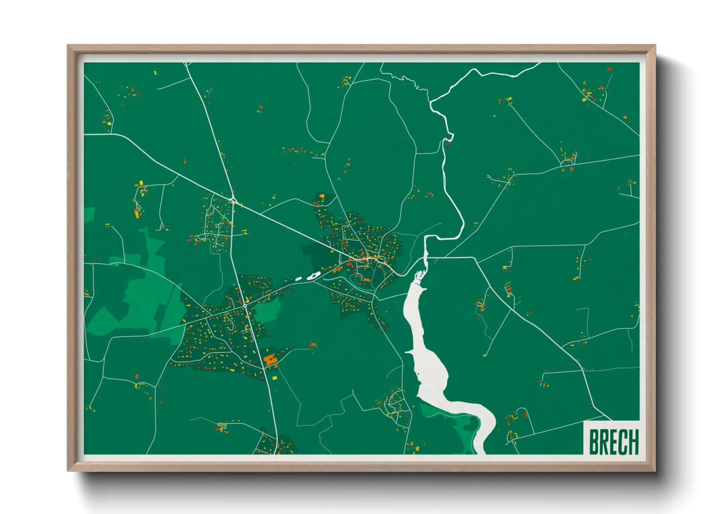 Une affiche de carte sur Brech