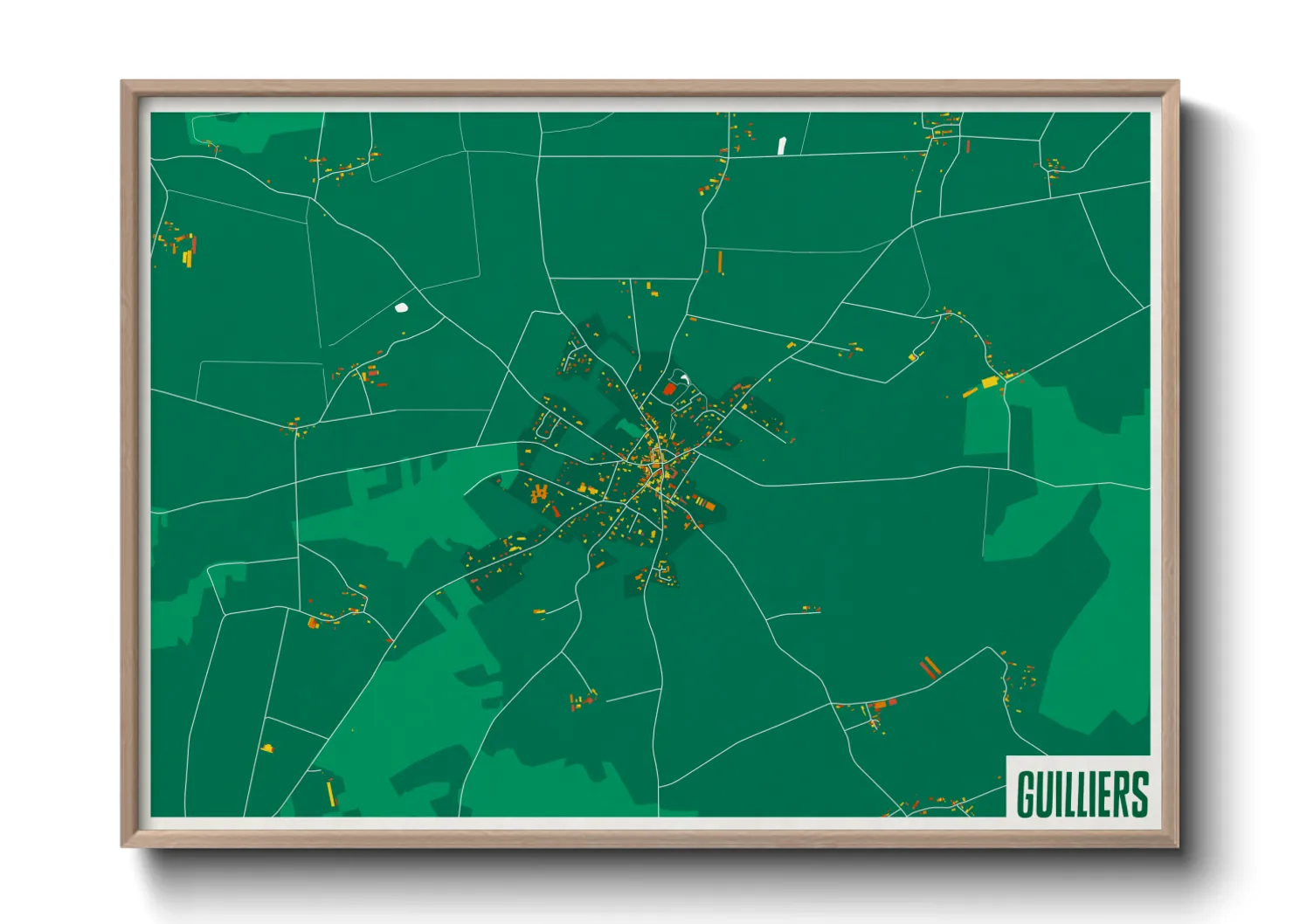 Une affiche de carte sur Guilliers