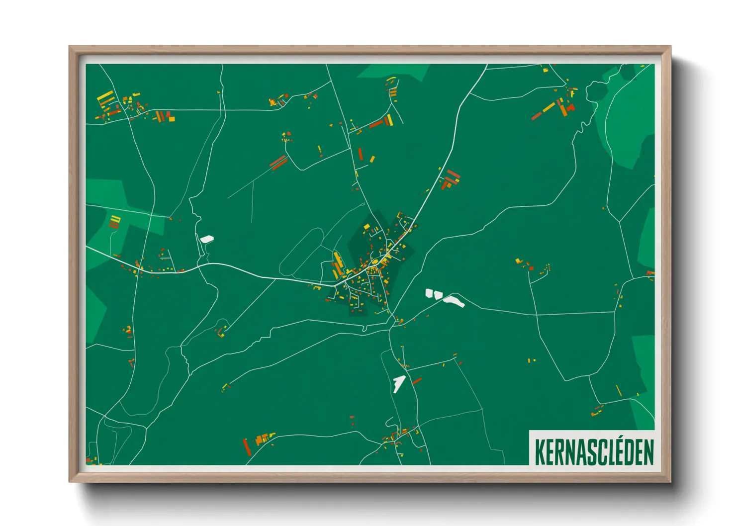 Une affiche de carte sur Kernascléden