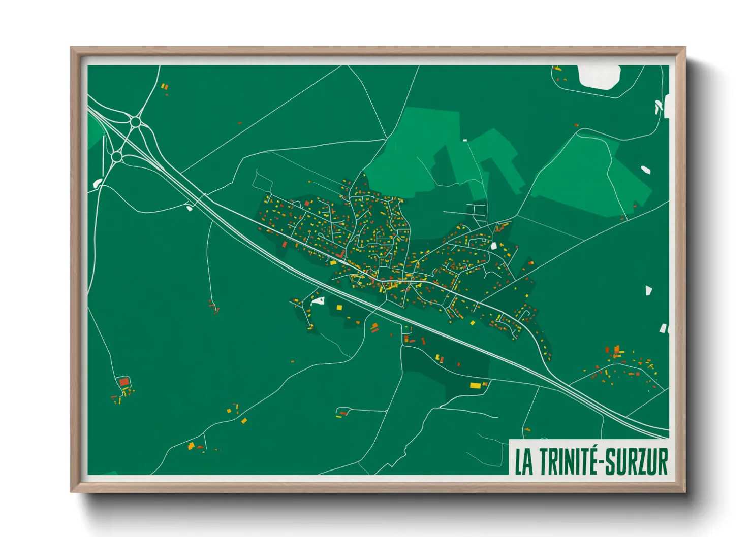Une affiche de carte sur La Trinité-Surzur