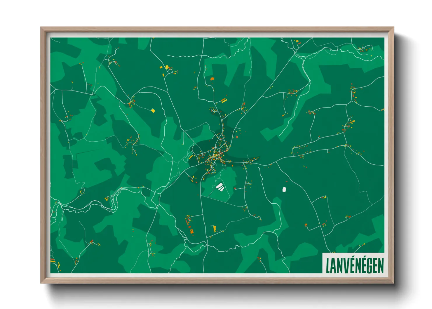 Une affiche de carte sur Lanvénégen