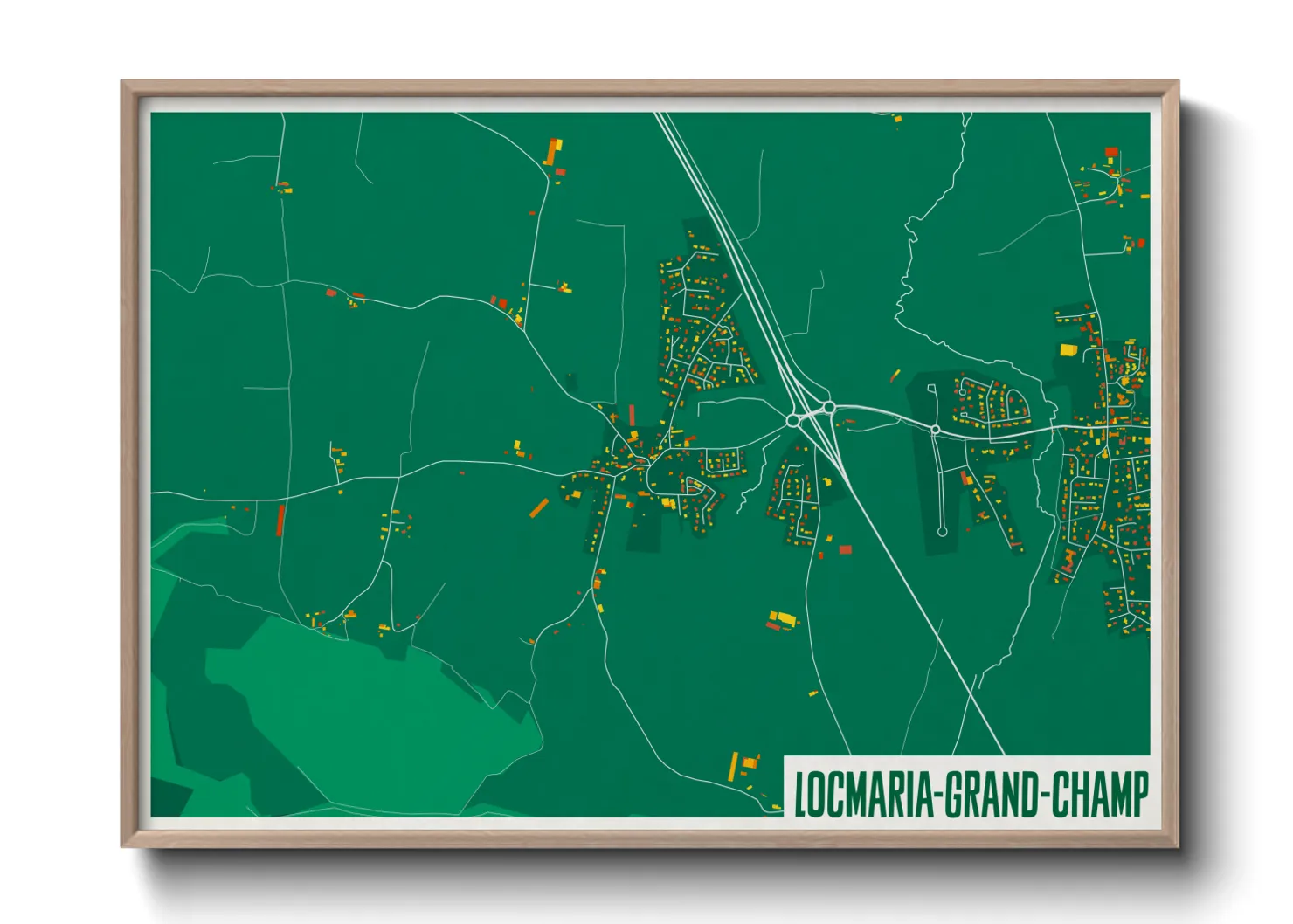 Une affiche de carte sur Locmaria-Grand-Champ