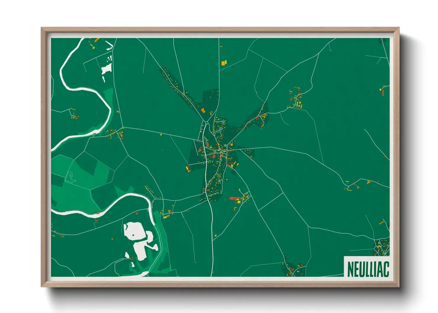 Une affiche de carte sur Neulliac