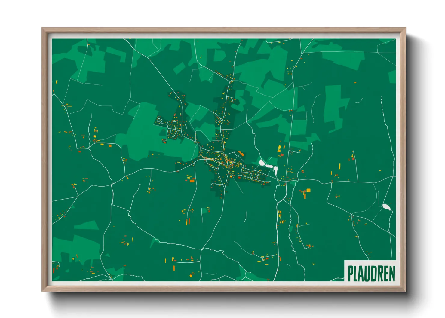 Une affiche de carte sur Plaudren
