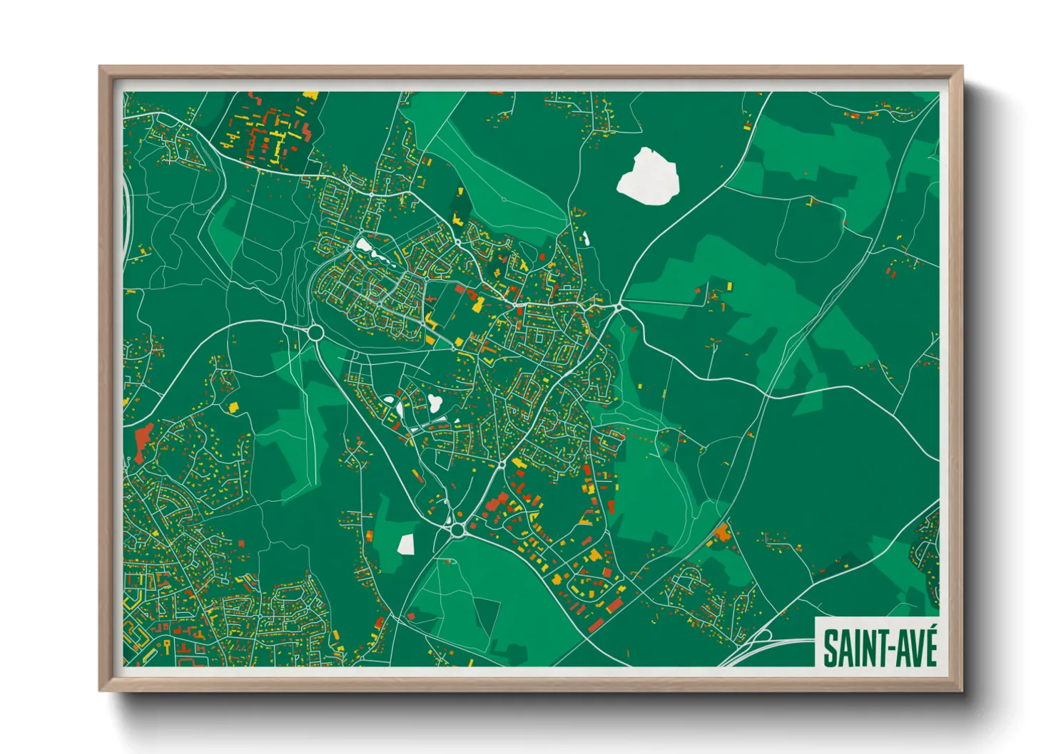 Une affiche de carte sur Saint-Avé