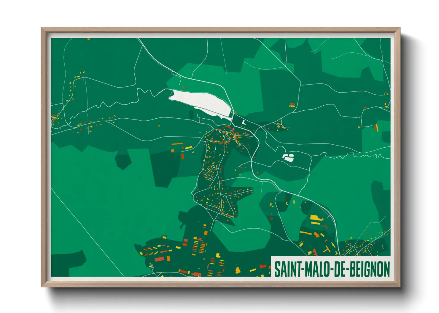 Une affiche de carte sur Saint-Malo-de-Beignon