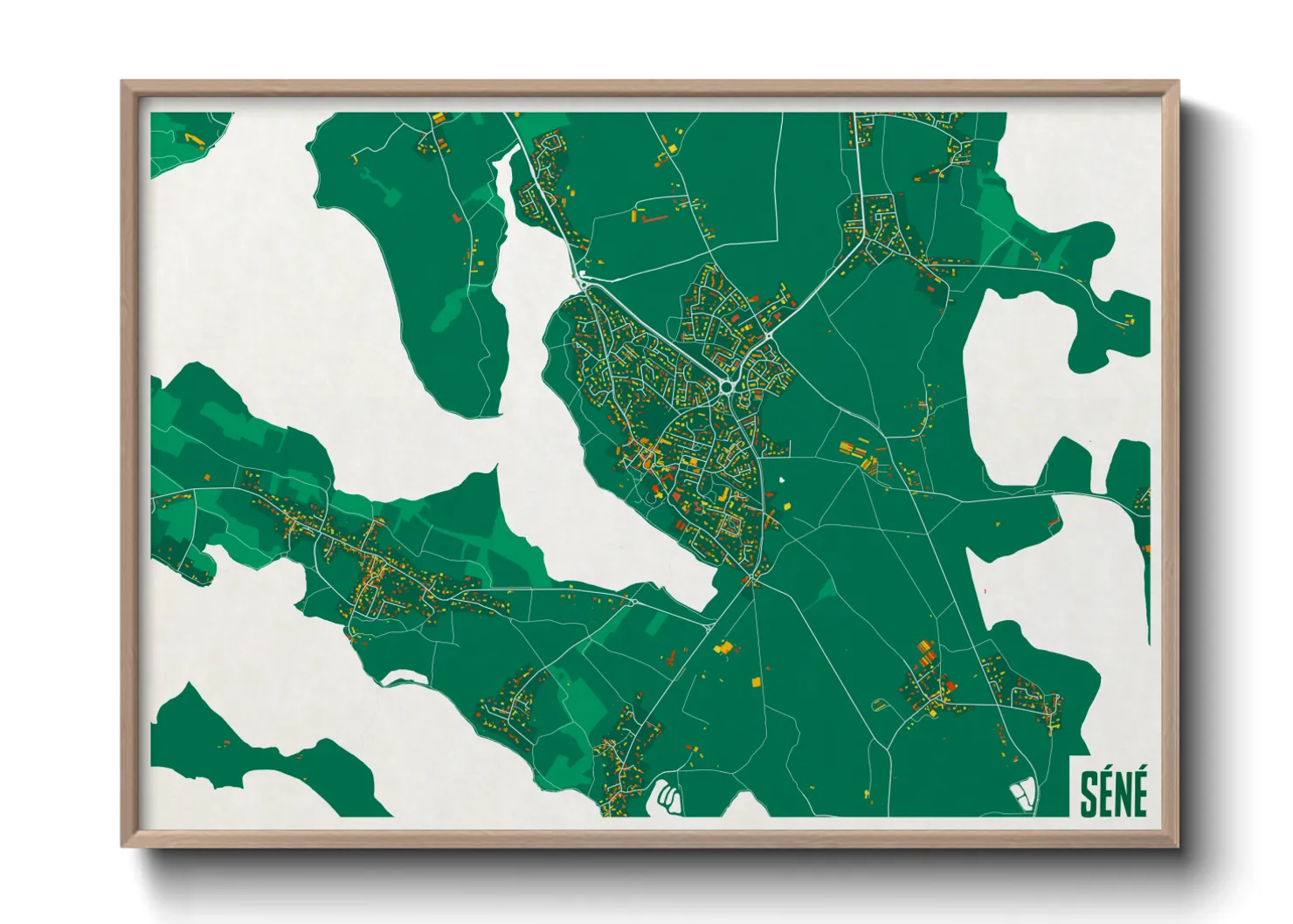 Une affiche de carte sur Séné