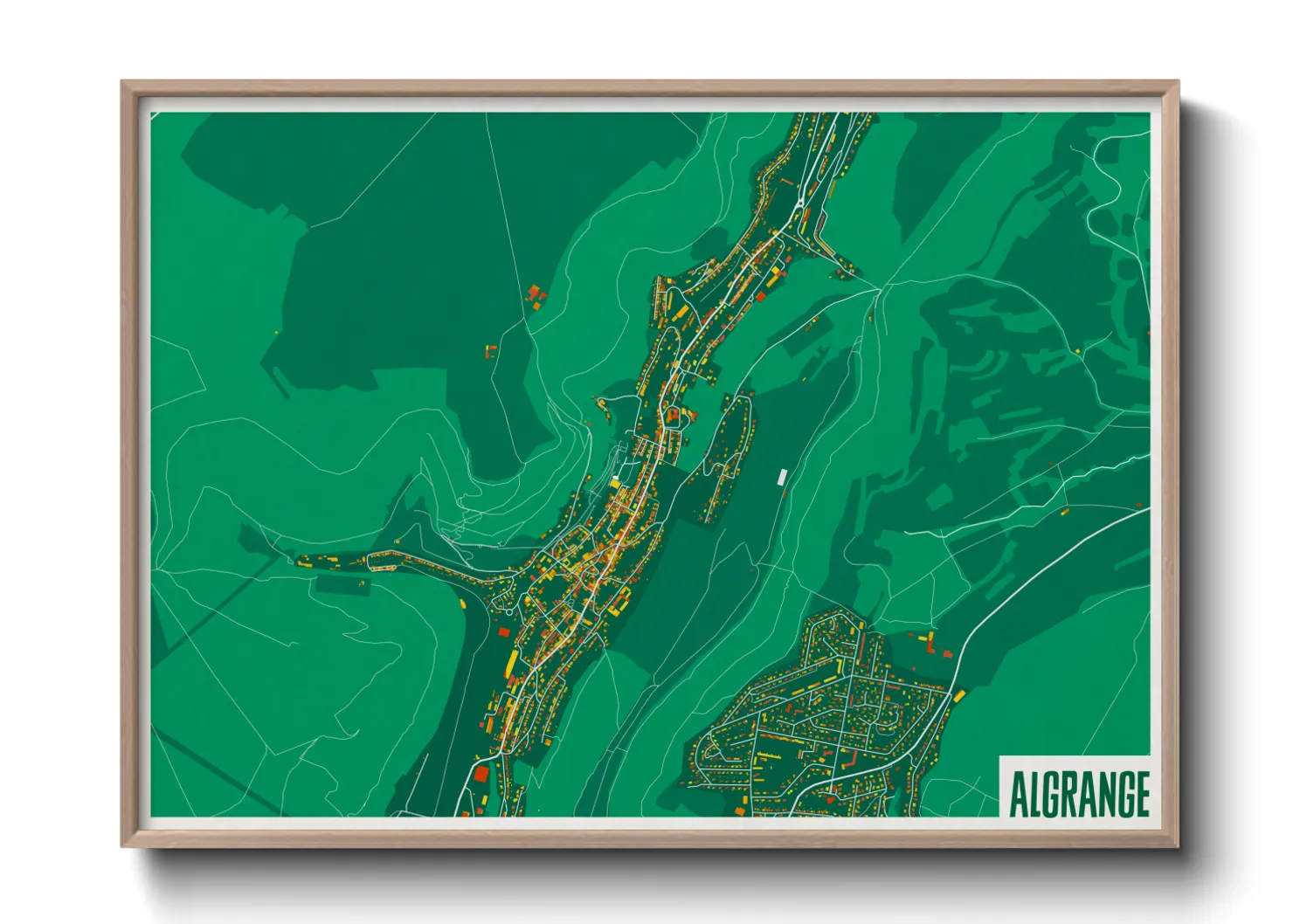 Une affiche de carte sur Algrange