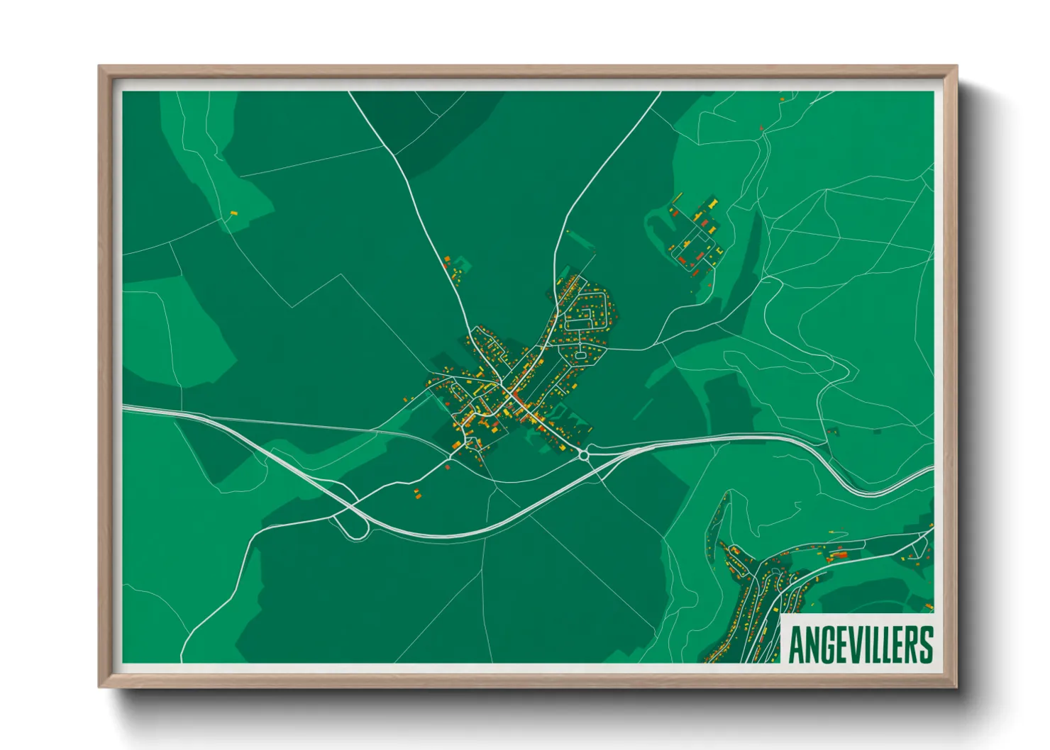 Une affiche de carte sur Angevillers