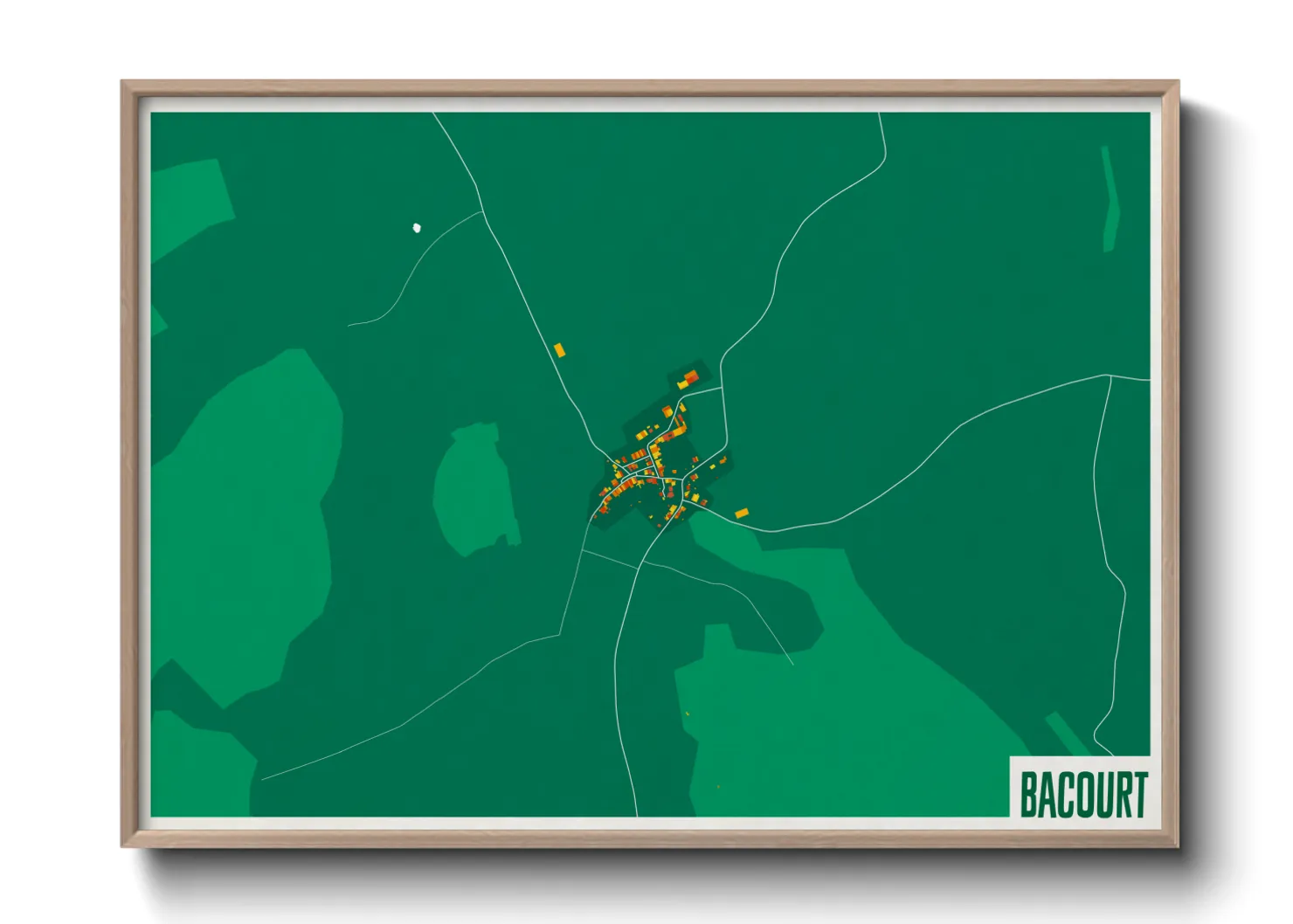Une affiche de carte sur Bacourt