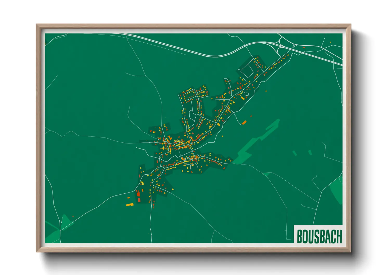 Une affiche de carte sur Bousbach