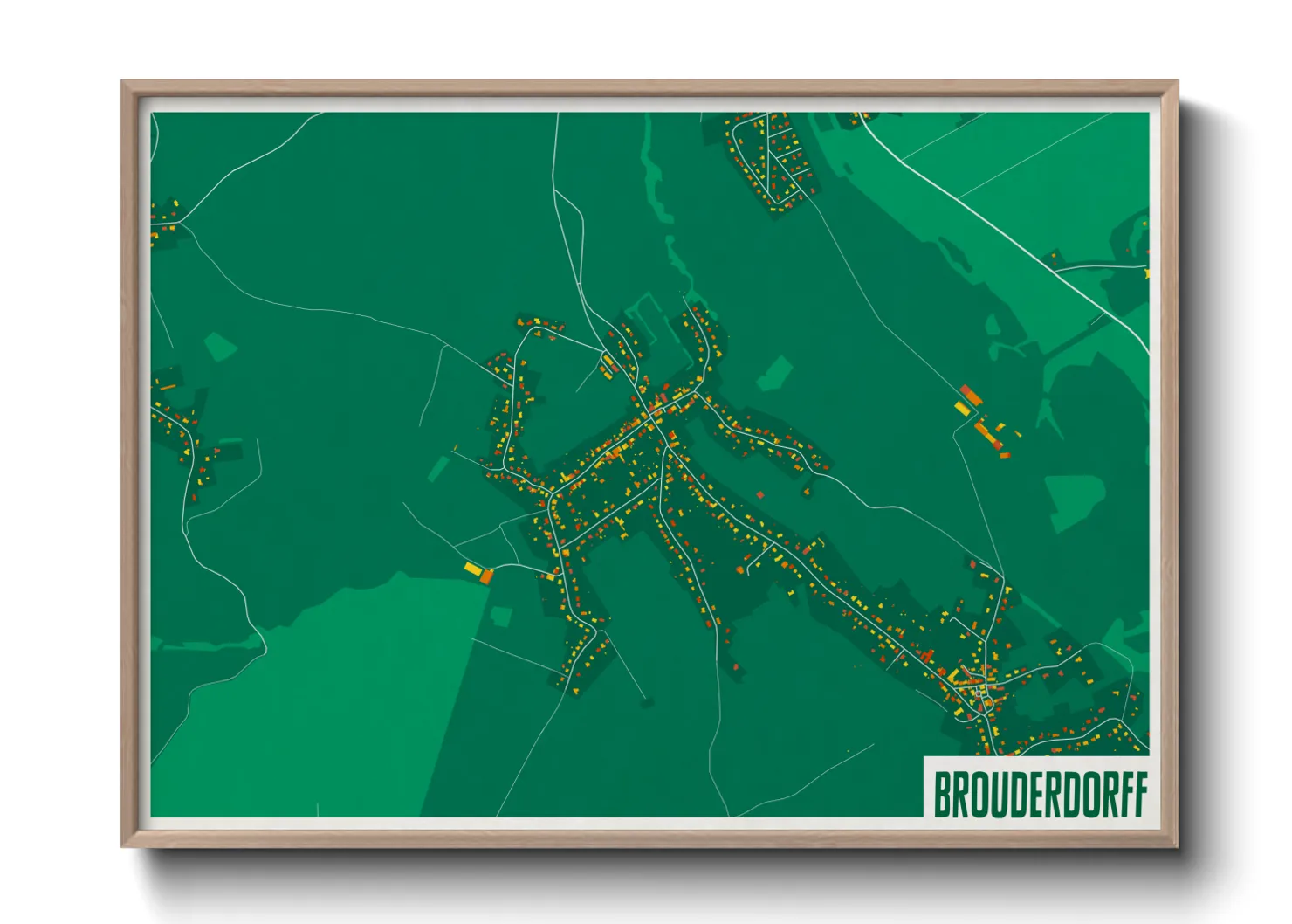 Une affiche de carte sur Brouderdorff