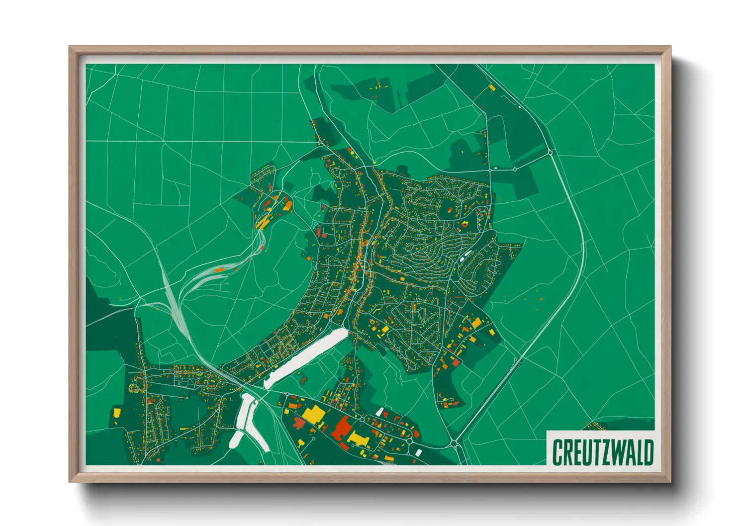 Une affiche de carte sur Creutzwald