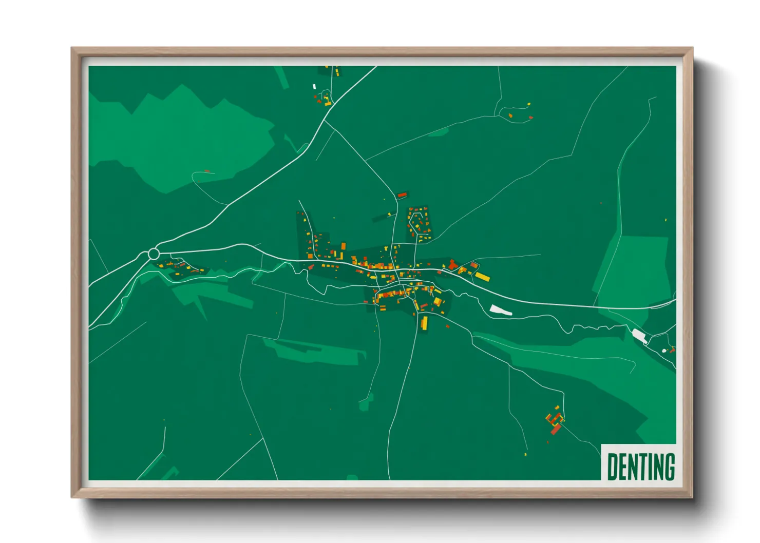 Une affiche de carte sur Denting