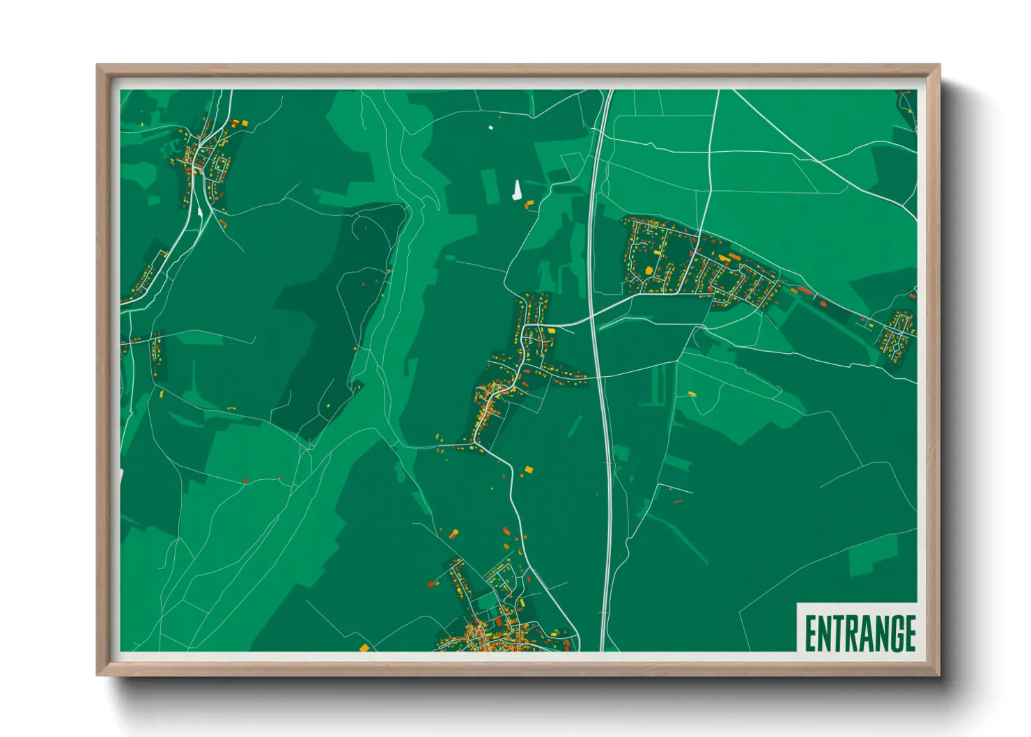 Une affiche de carte sur Entrange