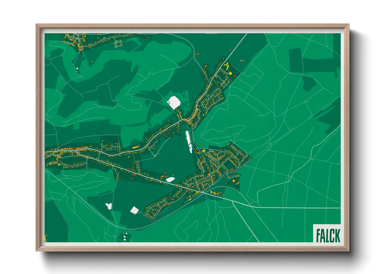 Une affiche de carte sur Falck