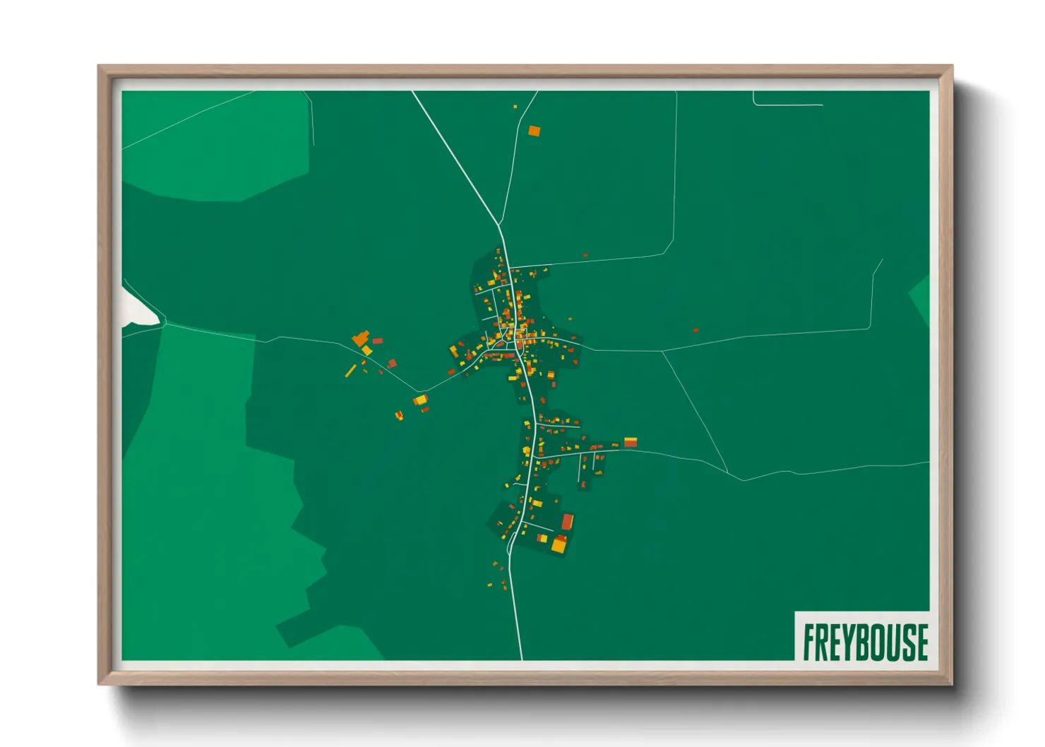 Une affiche de carte sur Freybouse