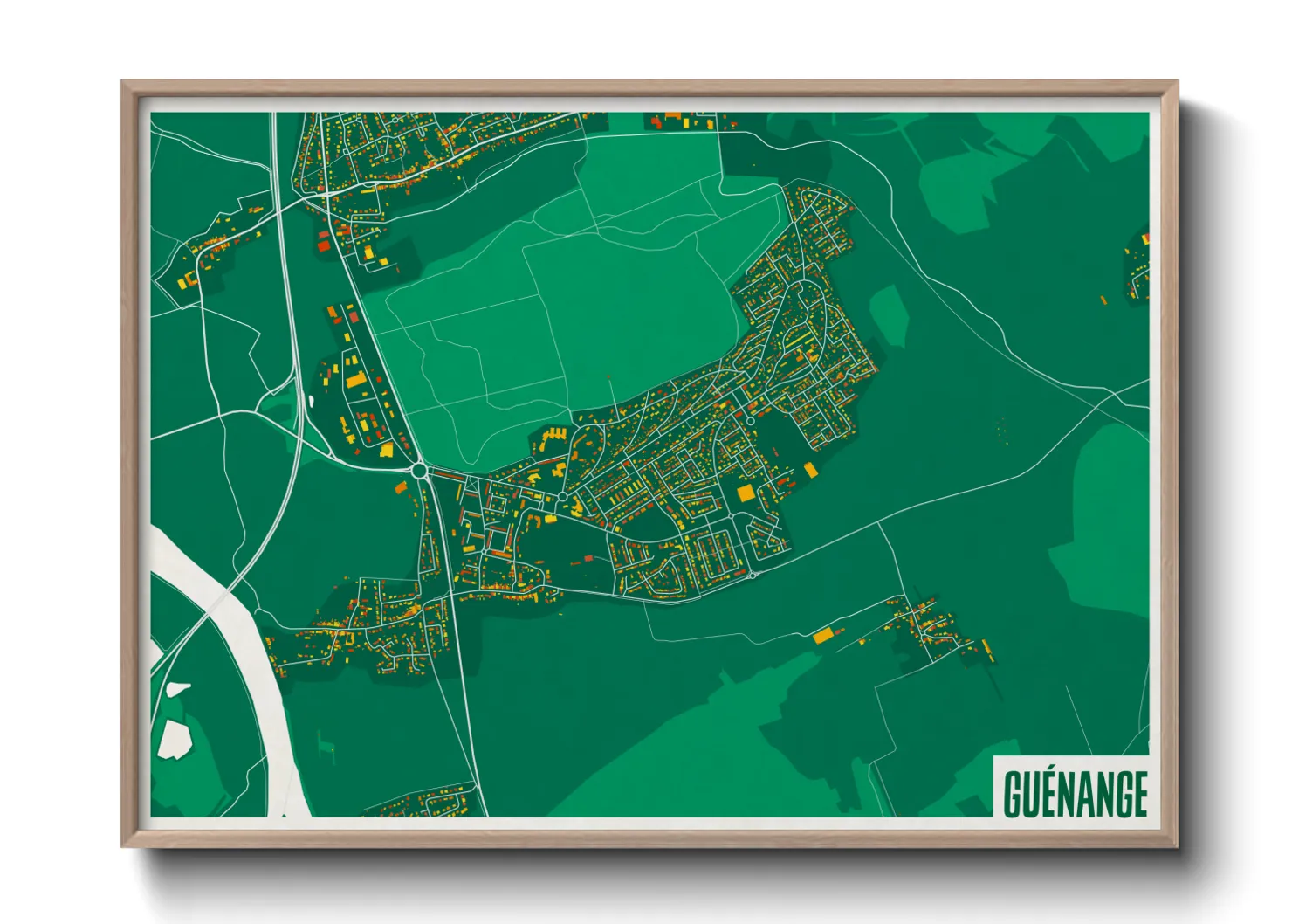 Une affiche de carte sur Guénange