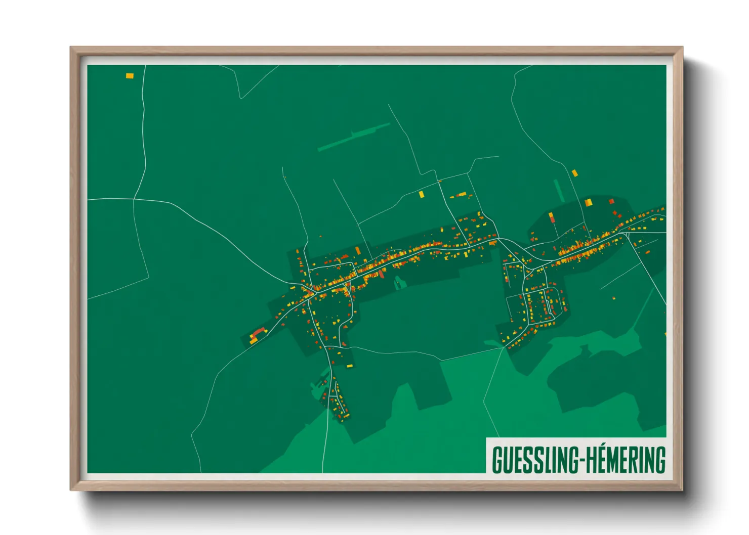 Une affiche de carte sur Guessling-Hémering