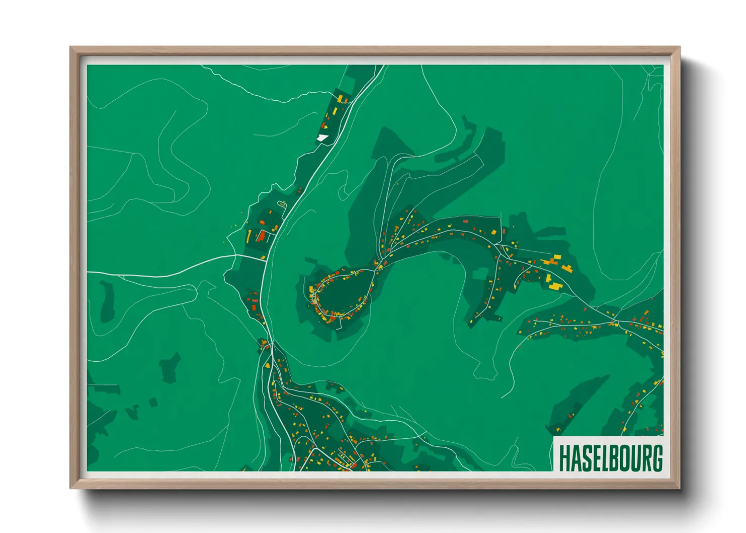 Une affiche de carte sur Haselbourg