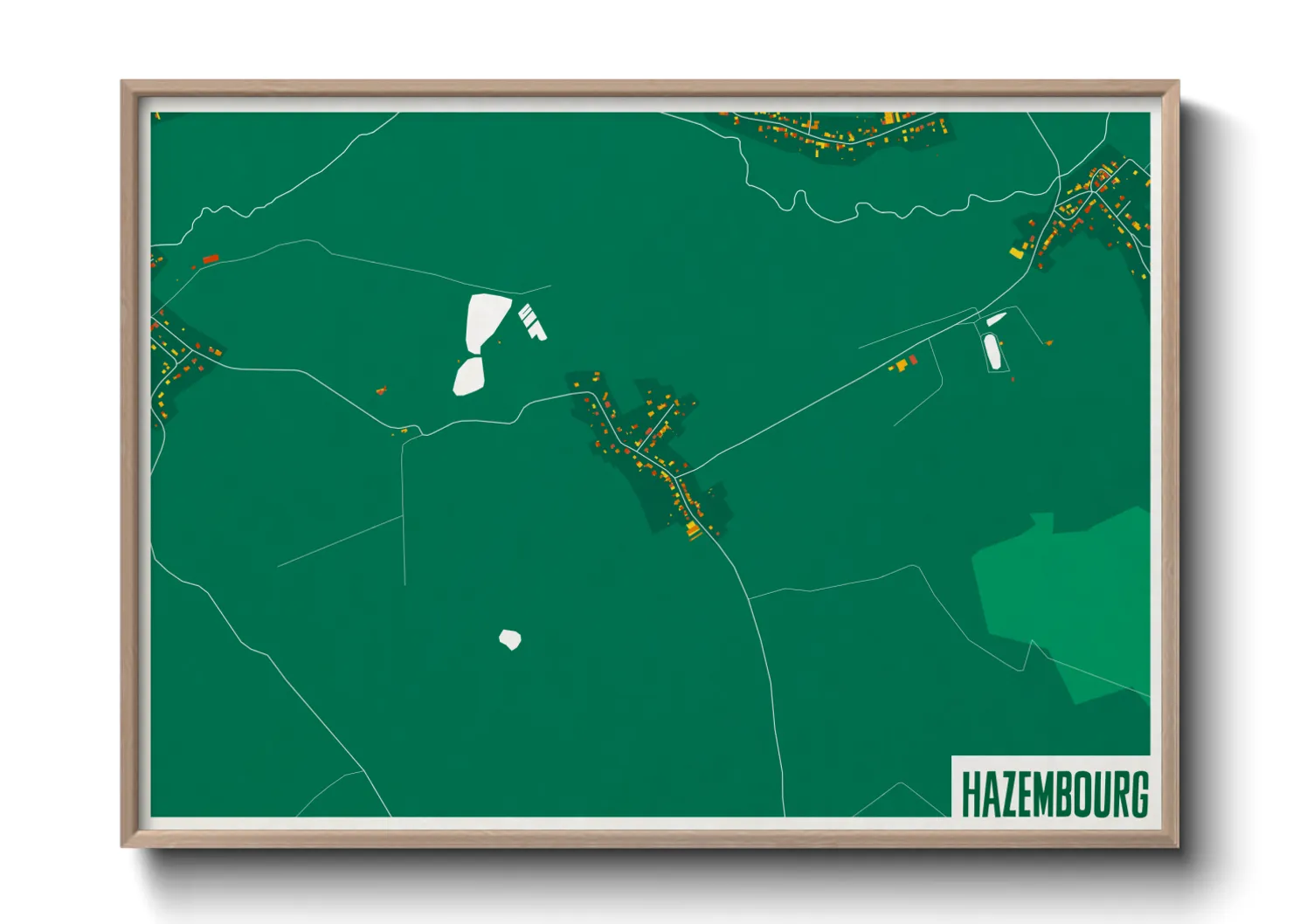 Une affiche de carte sur Hazembourg