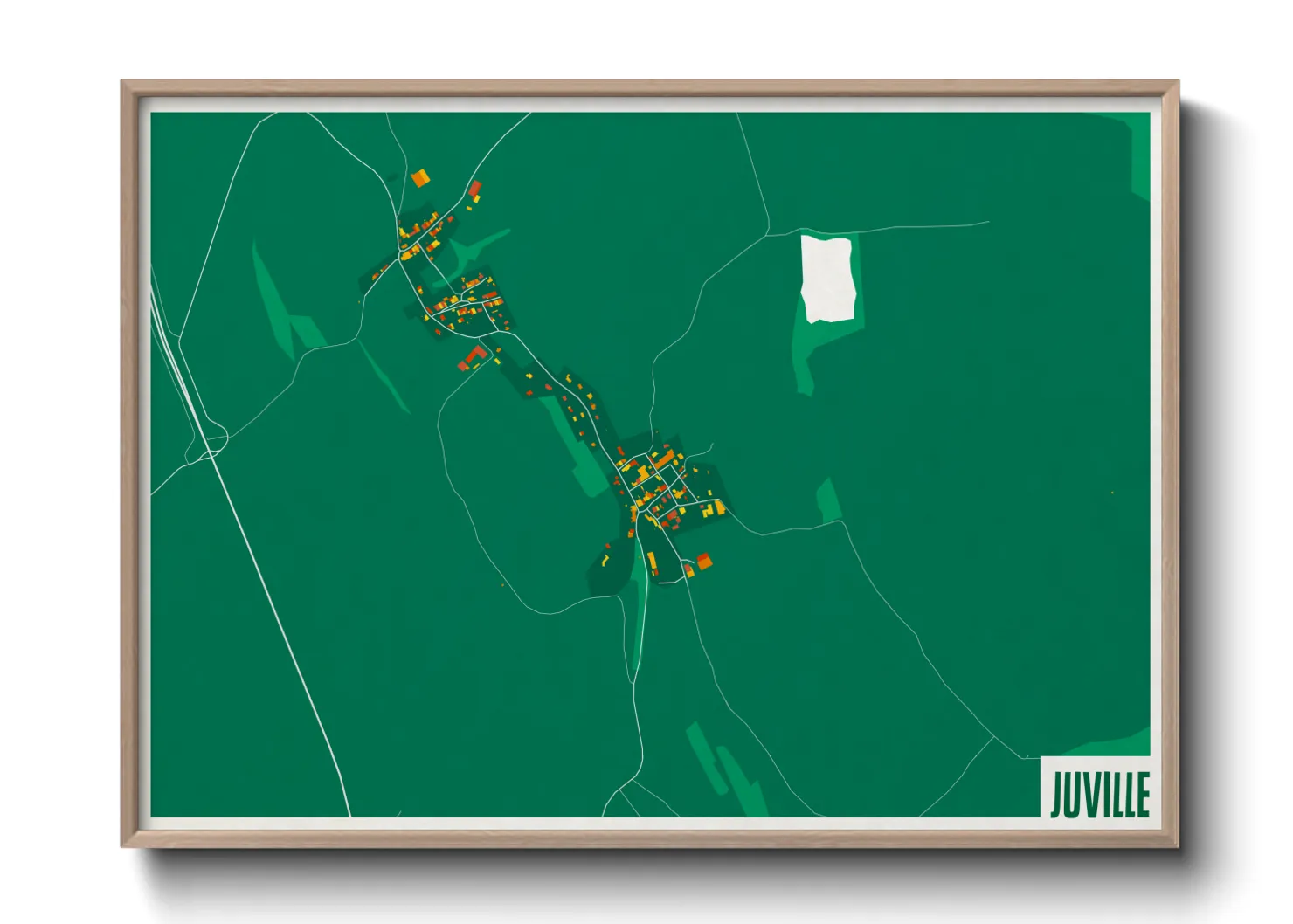 Une affiche de carte sur Juville