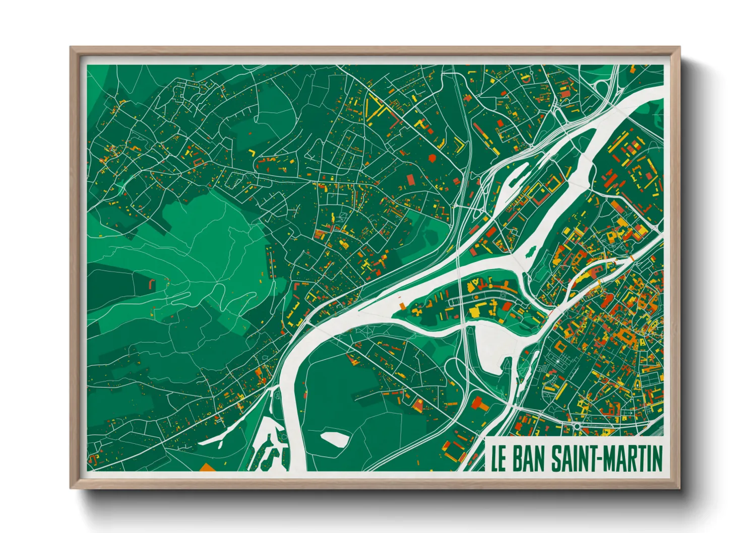 Une affiche de carte sur Le Ban Saint-Martin