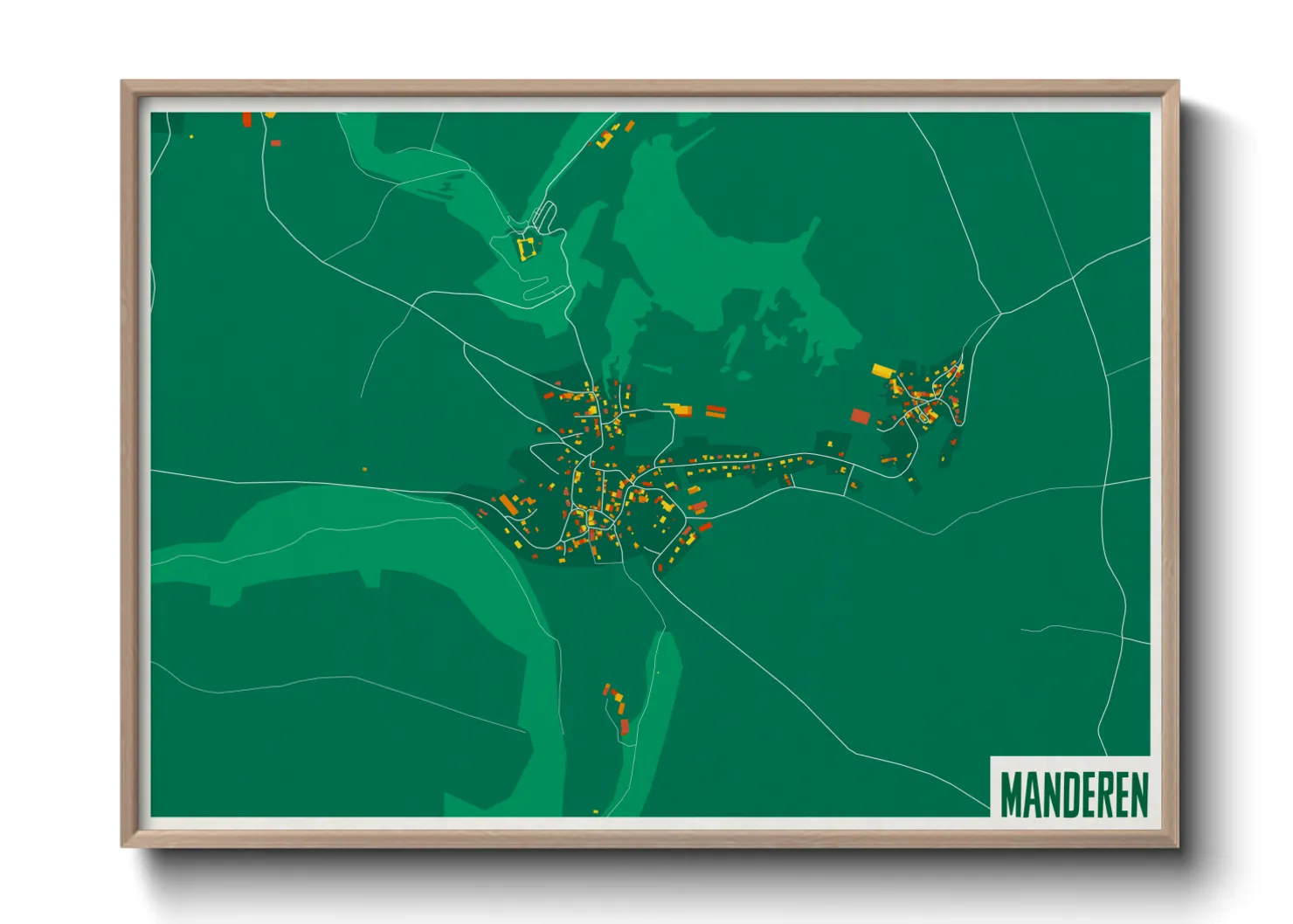 Une affiche de carte sur Manderen