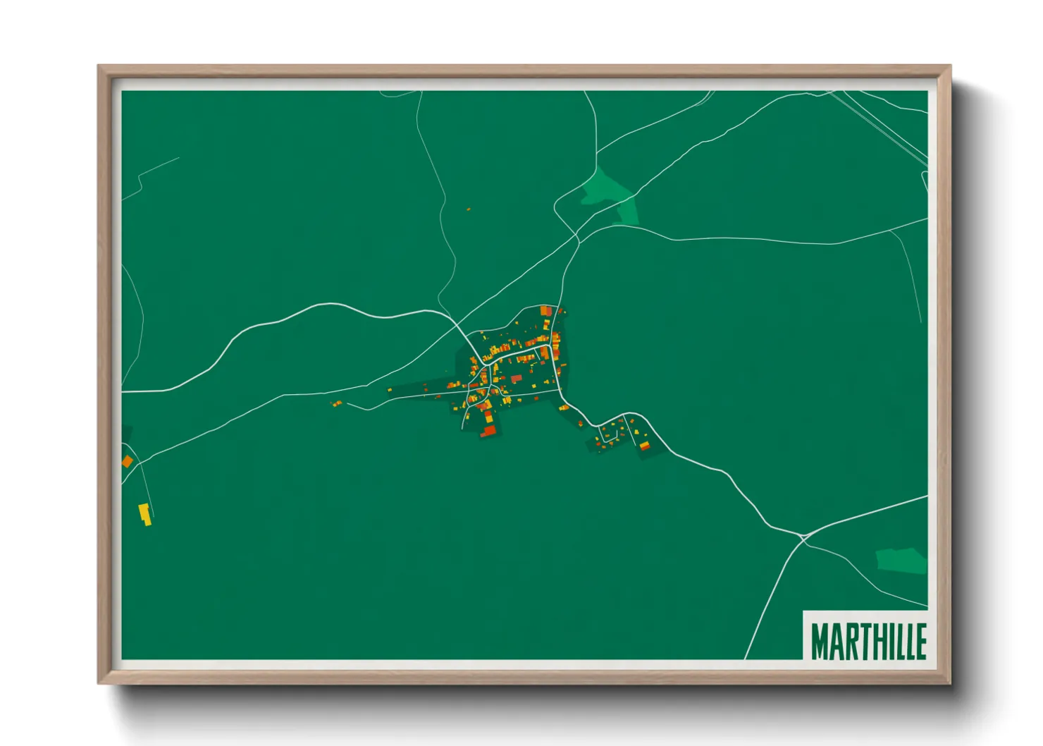 Une affiche de carte sur Marthille