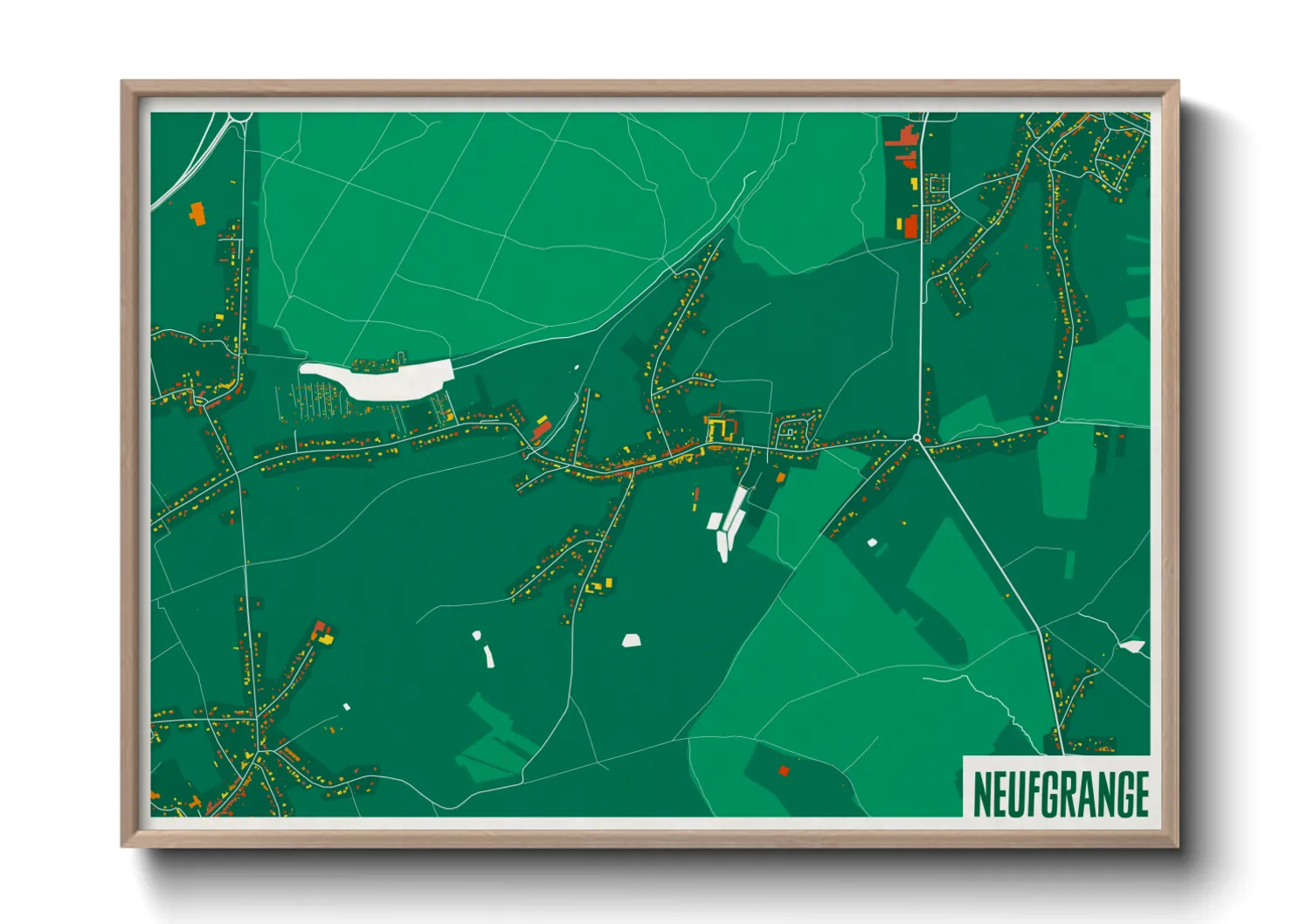 Une affiche de carte sur Neufgrange