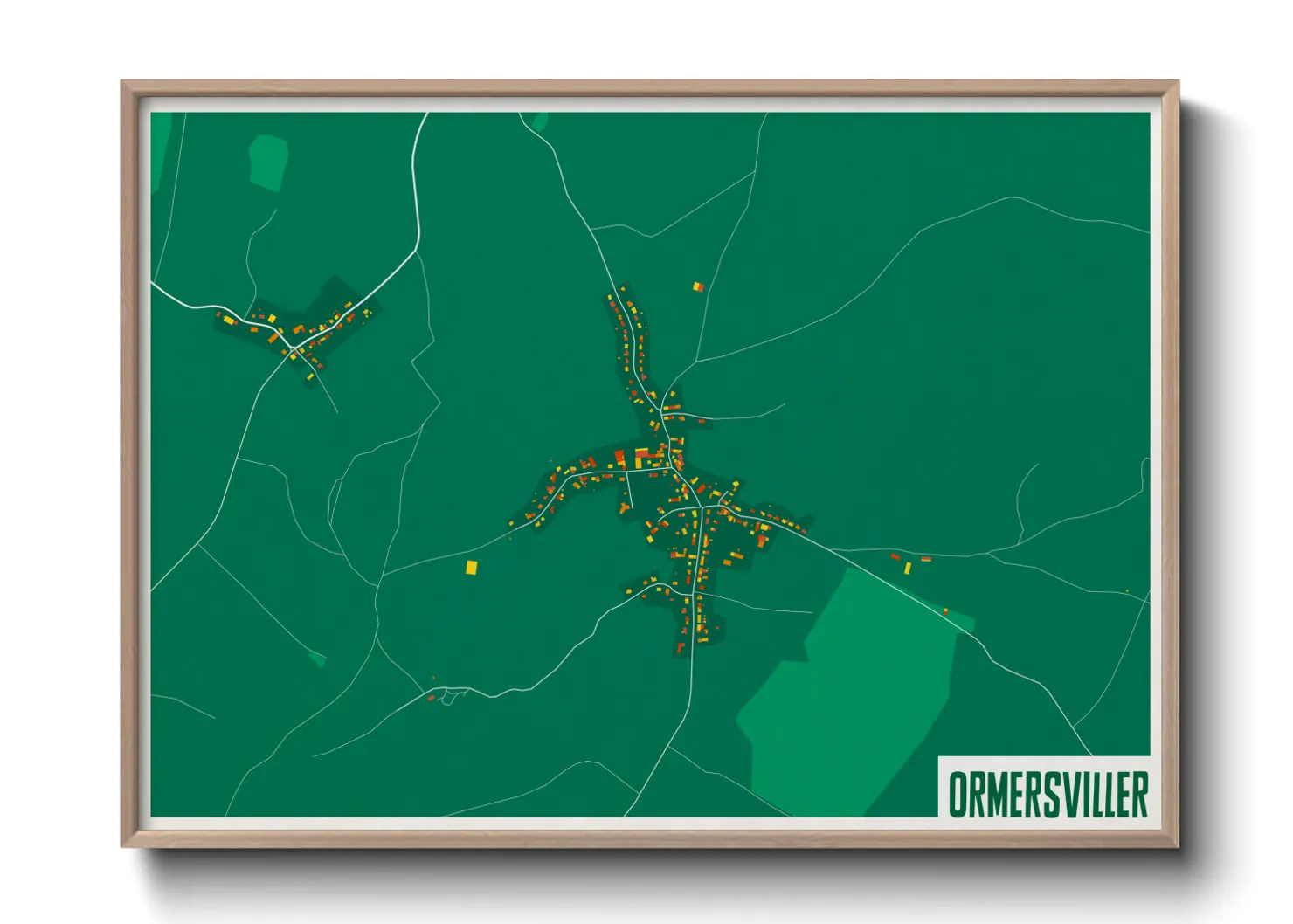 Une affiche de carte sur Ormersviller