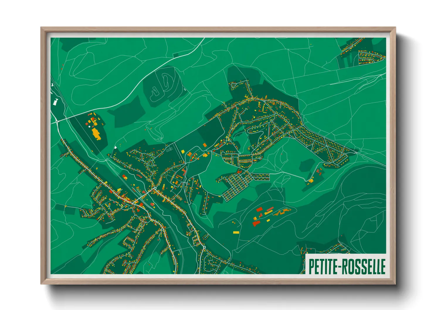 Une affiche de carte sur Petite-Rosselle