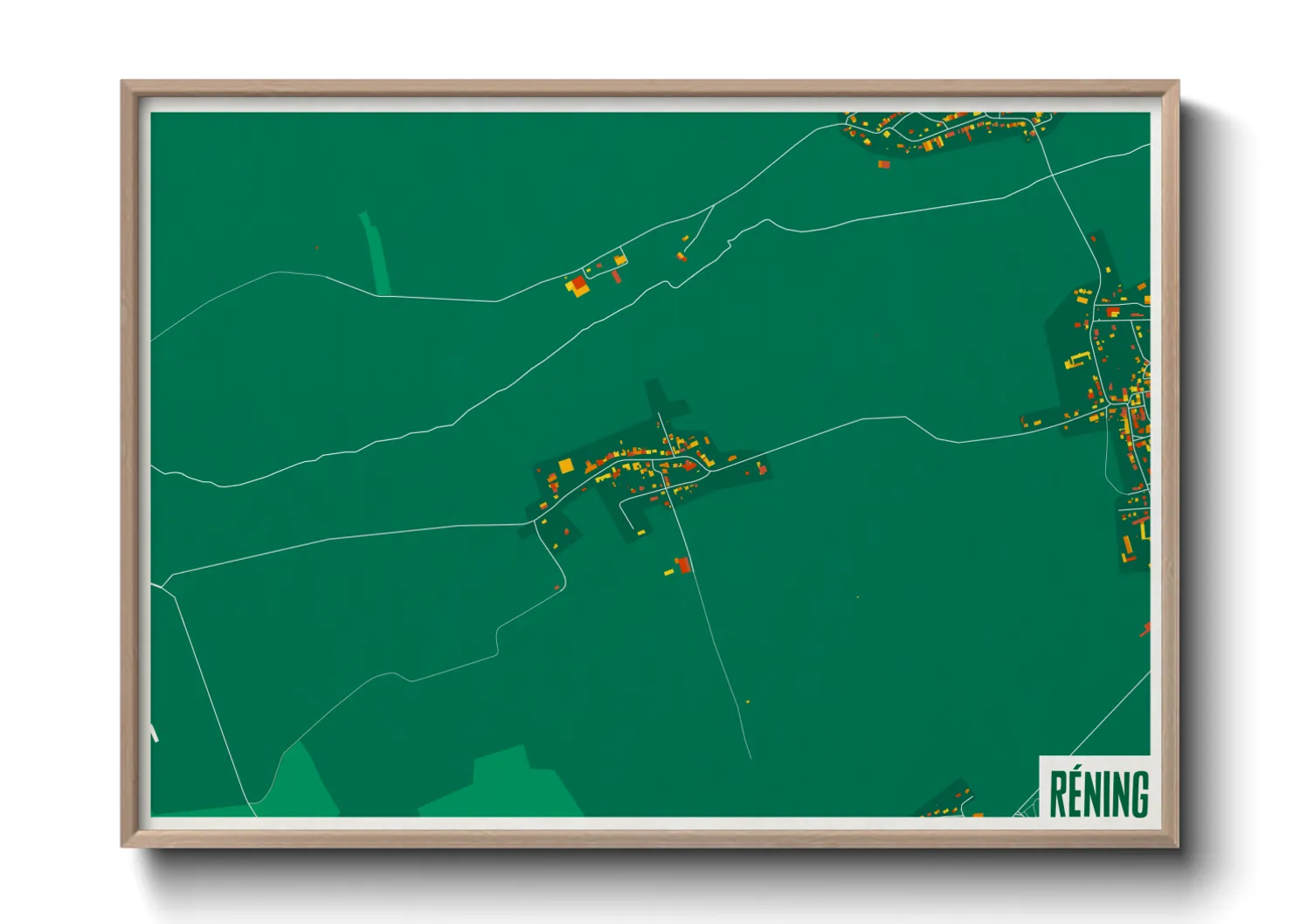 Une affiche de carte sur Réning