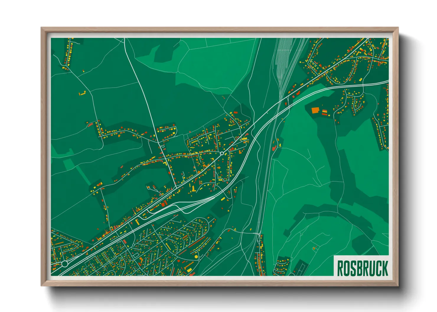 Une affiche de carte sur Rosbruck