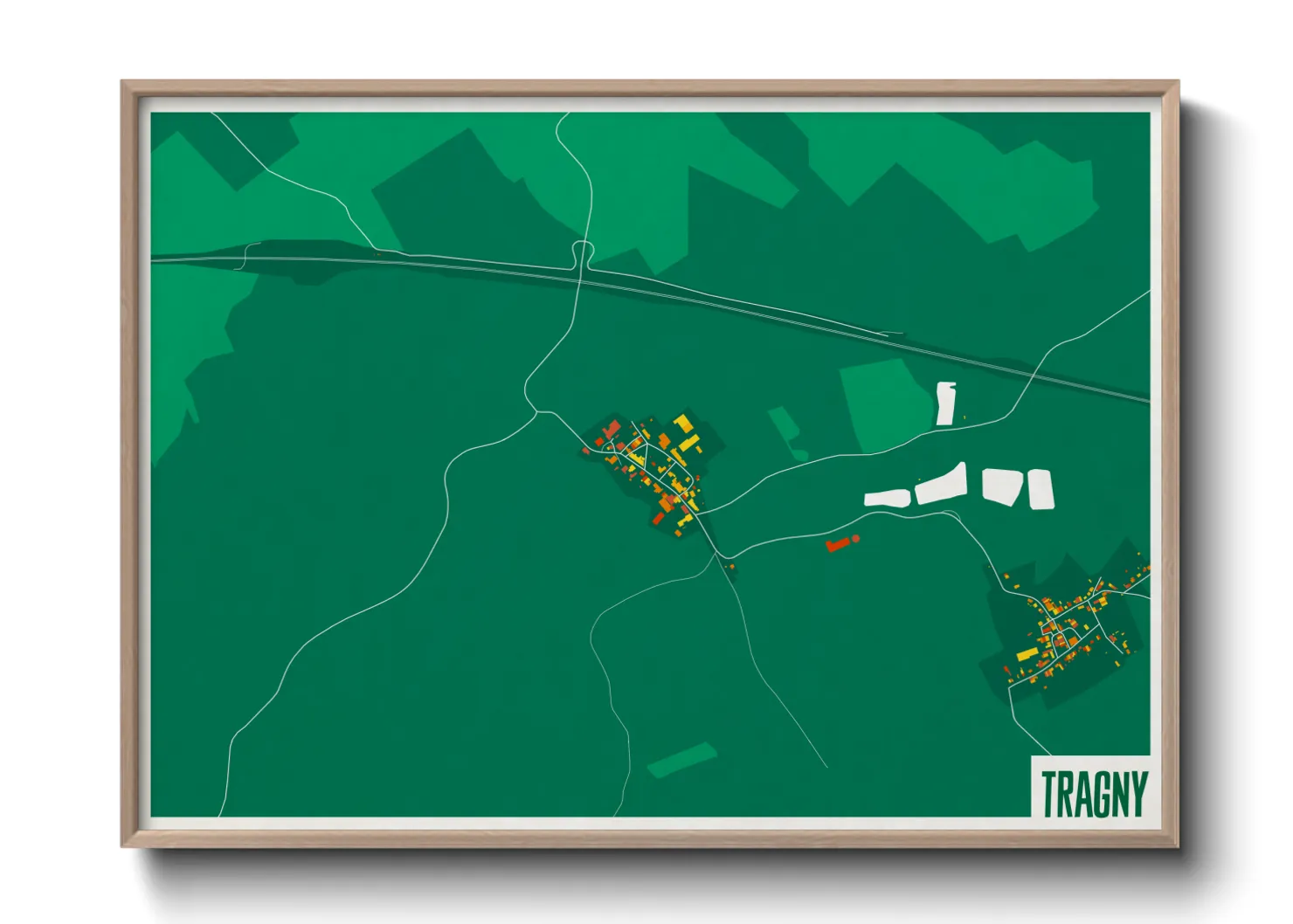 Une affiche de carte sur Tragny