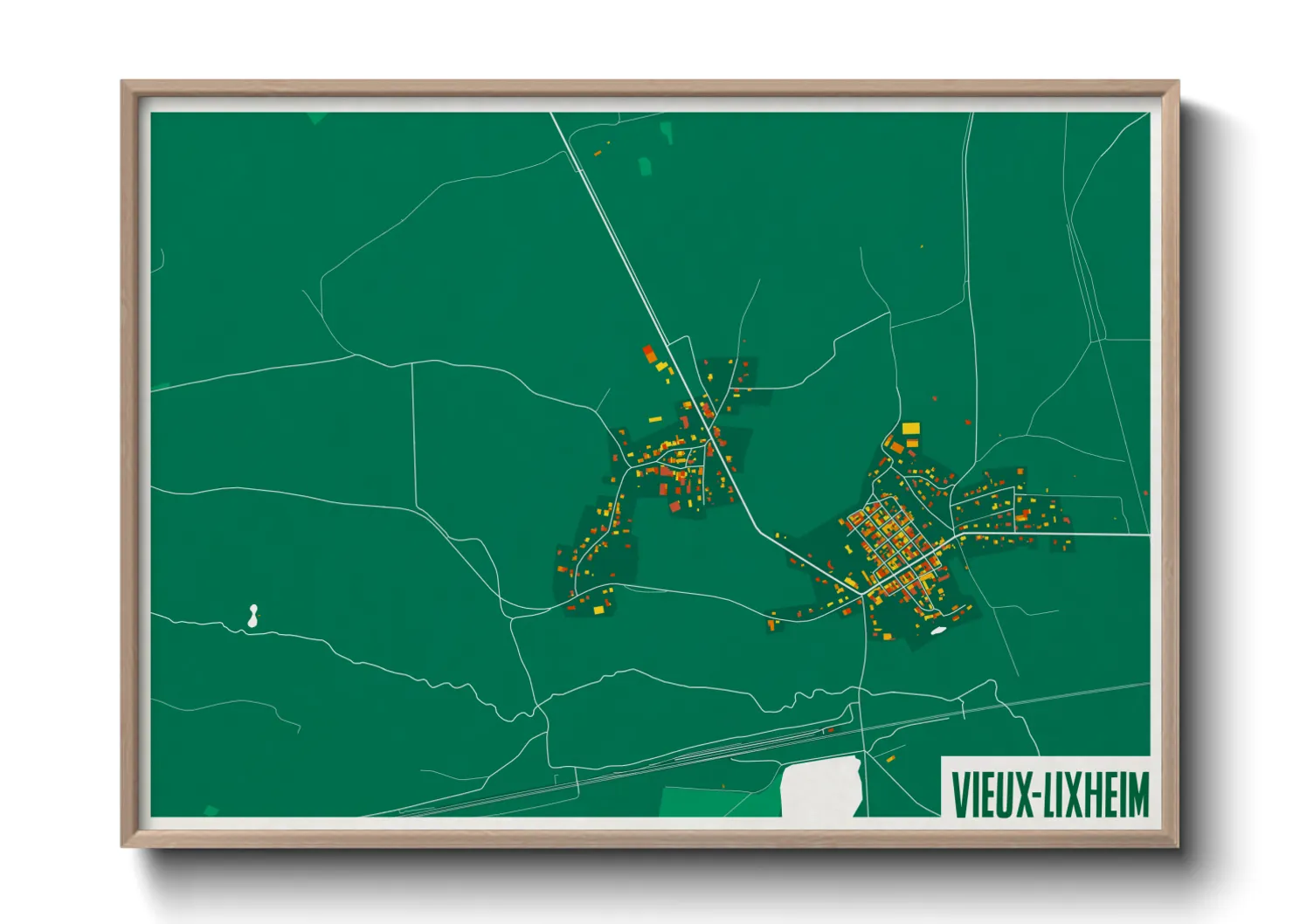 Une affiche de carte sur Vieux-Lixheim