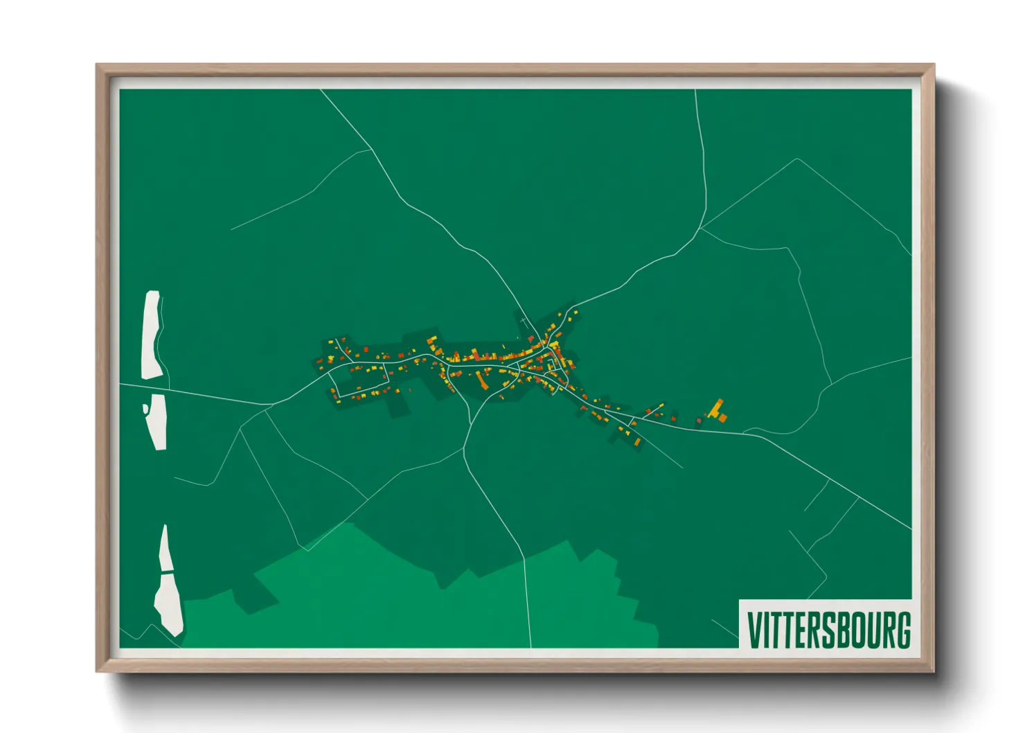 Une affiche de carte sur Vittersbourg