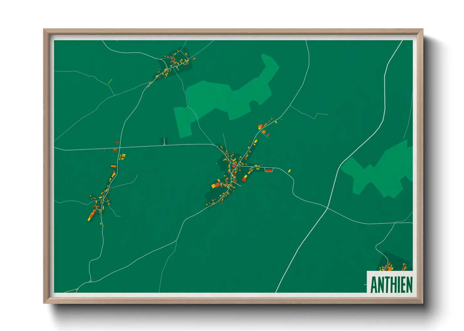 Une affiche de carte sur Anthien