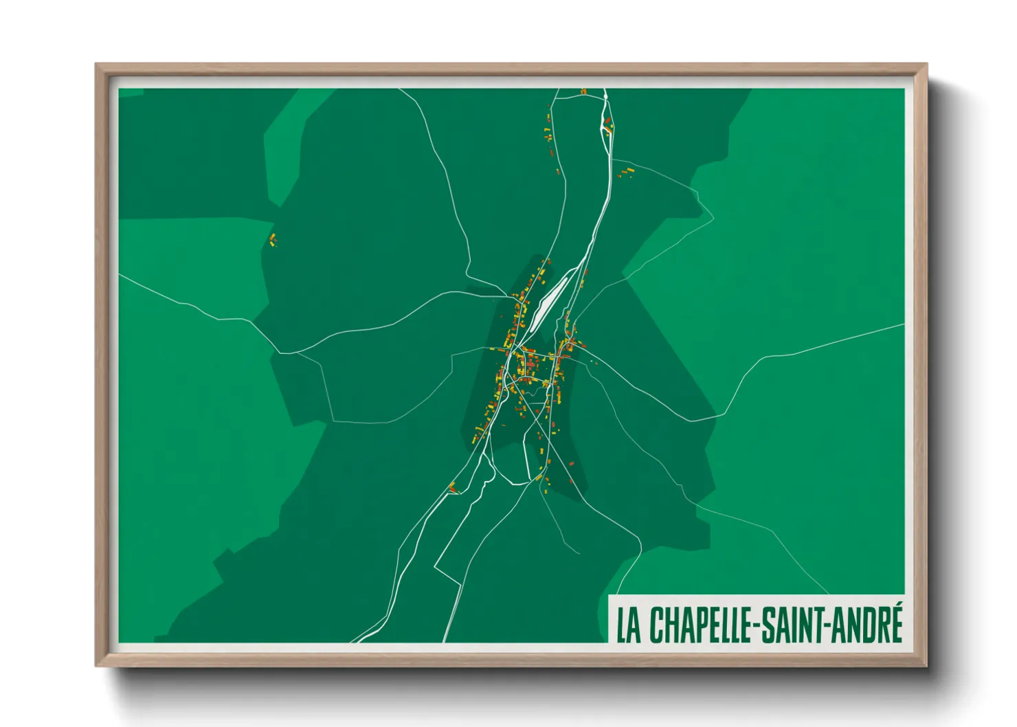 Une affiche de carte sur La Chapelle-Saint-André