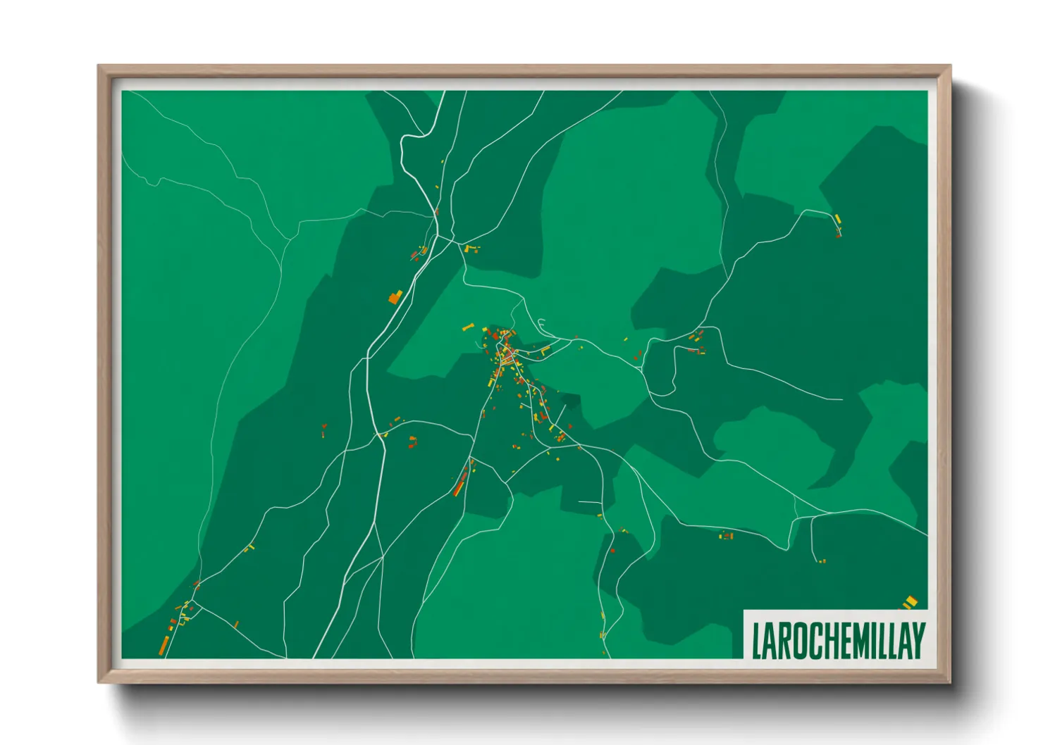 Une affiche de carte sur Larochemillay